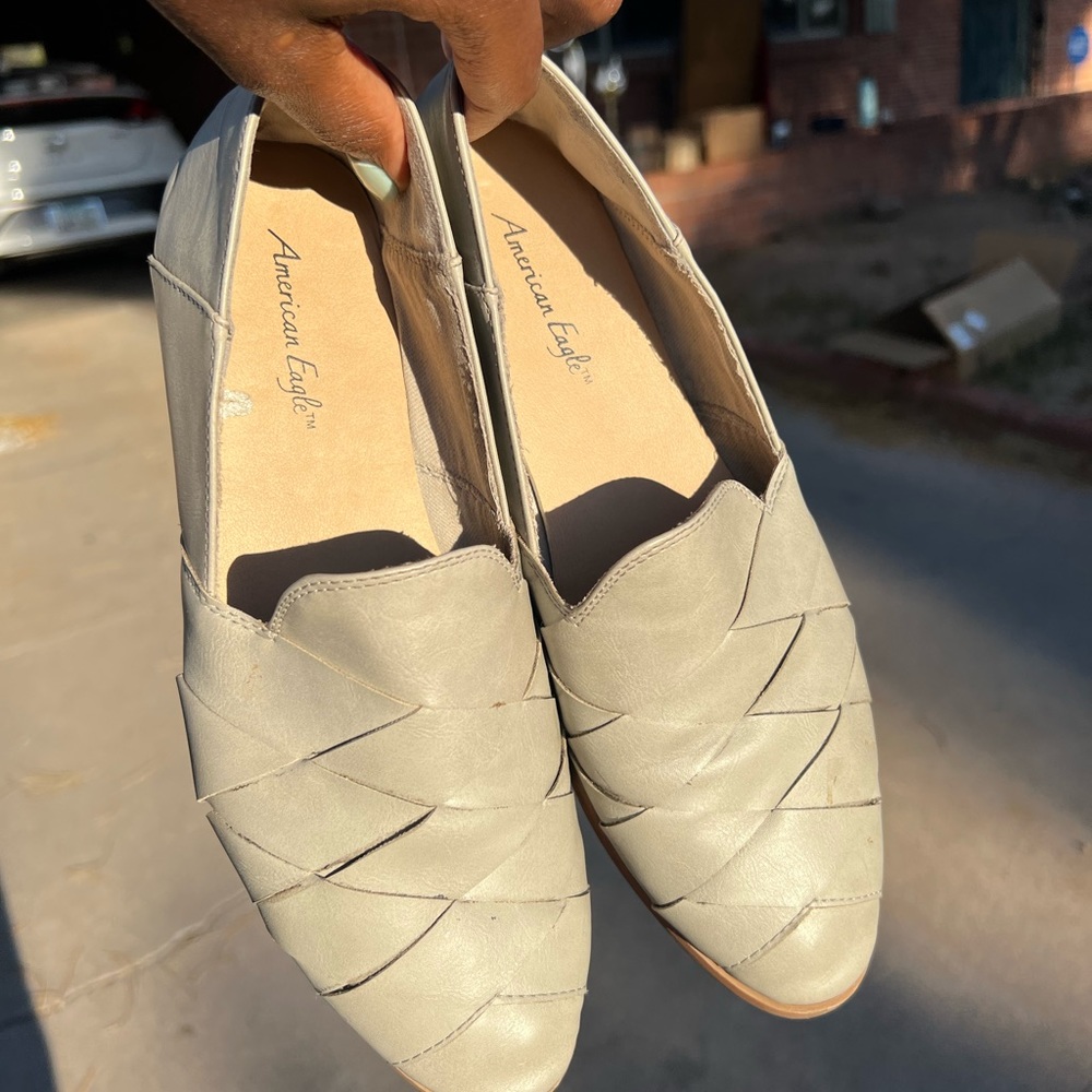 Gray loafers
